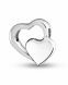 Colgante para cenizas dos corazones de plata 925