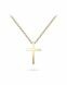 Colgante conmemorativa cruz de chapado en oro amarillo con collar