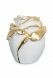 Urna en forma de rosa de madera de tilo - blanca con detalles dorados