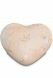 Urna funeraria en forma de corazón semierguido rosa con efecto mármol - Colección Love