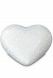 Urna funeraria en forma de corazón semierguido con hojas color platino mate