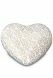 Urna funeraria en forma de corazón semierguido con hojas doradas - Colección Love
