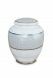 Mini urna funeraria de porcelana 'Classica' | Tréboles de cuatro hojas con doble borde color platino