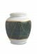 Mini urna funeraria de porcelana 'Classica' | Hojas verdes con bordes dorados