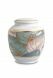 Mini urna funeraria de porcelana 'Classica' | Hojas de colores con bordes dorados