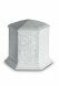 Mini urna funeraria de porcelana 'Esagono' | Hojas color platino mate