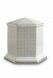 Mini urna funeraria de porcelana 'Esagono' | Tréboles de cuatro hojas con doble borde color platino