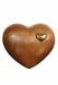 Urna en forma de corazón de madera - teñida oscura con pequeño corazón dorado