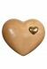 Urna en forma de corazón de madera - teñida clara con pequeño corazón dorado