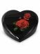Urna fibra de vidrio corazón con rosas rojas