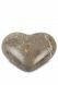 Urna funeraria corazón semi-de pie de porcelana marrón con matices dorados