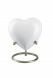 Miniurna corazón 'Elegance' blanco mate (soporte relicario)