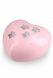 Urna para mascotas de corazón rosa con huellas, diferentes tamaños