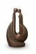 Urna ceramica 'Conexión' con vela | bronce y gris-plata