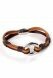 Pulsera para cenizas de cuero negro y marrón