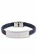 Pulsera trenzada para cenizas de cuero azul