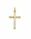 Colgante conmemorativa 'Cruz con Cristo' de oro bicolor 14k