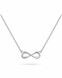 Colgante conmemorativa Infinity de plata con collar