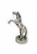 Urna caballo de plata estaño