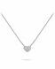 Colgante conmemorativa corazón de plata con zirconias y collar