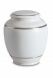 Urna funeraria de porcelana 'Classica' | Puntos blancos en relieve con bordes plateados