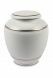 Urna funeraria de porcelana 'Classica' con doble borde plateado