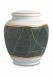 Urna funeraria de porcelana 'Classica' | Hojas verdes con bordes dorados