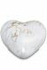 Urna funeraria en forma de corazón semierguido - Mármol de Carrara con vetas doradas - Colección Love