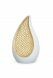 Urna en forma de lágrima de madera de tilo - blanca y dorada