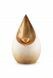 Urna en forma de lágrima con pequeño corazón dorado - blanca con pan de oro