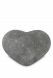 Urna funeraria corazón semi-de pie de porcelana gris