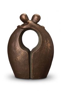 Urna de cerámica 'Despedida' | bronce y gris-plata