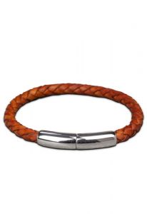 Pulsera cuero trenzado para cenizas 'Embrace' marrón