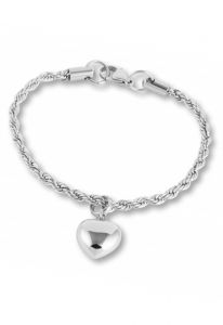 Pulsera para cenizas en acero inoxidable con corazoncito