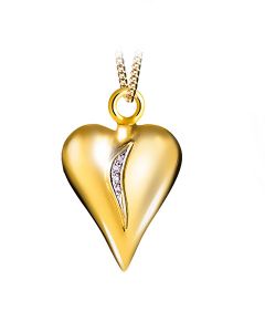 Petit cur en or (14 carat)avec diamant 0.04 crt