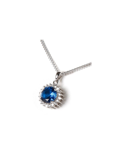 Colgante cenizas de plata (925) con piedra azul y circonitas