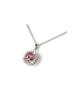 Colgante cenizas de plata (925) con piedra roja clara y circonitas