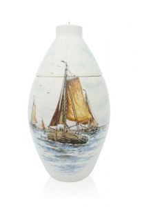 Urna pintada a mano 'Embarcación a vela'