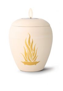 Miniurna ceramica con vela 'Llama eterna'