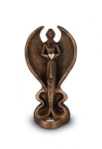 Miniurna cerámica 'Ángel de la Esperanza' con porta vela