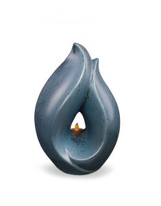 Urna portavelas Flame of Memory - azul plateado