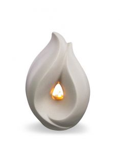 Urna portavelas Flame of Memory - arena blanca