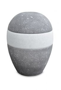 Urna para cenizas de porcelana 'Planet' - Piedra azul belga y hielo