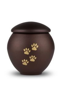 Urna mascota marrón con patas oro