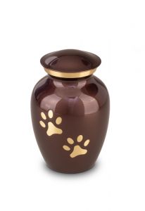 Urna mascota rojo-marrón con huellas | 0.45 litro