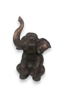 Urna funeraria elefante sentado de bronce