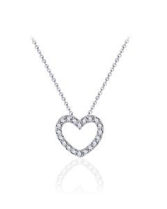 Colgante conmemorativa 'Corazón' de plata con piedra zirconia