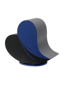Urna fibra de vidrio 'Corazón' negro y azul