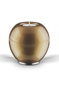 Miniurna portavela de cristal marrón