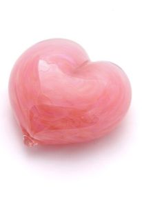 Mini urna funeraria de cristal en forma de corazón, rosa